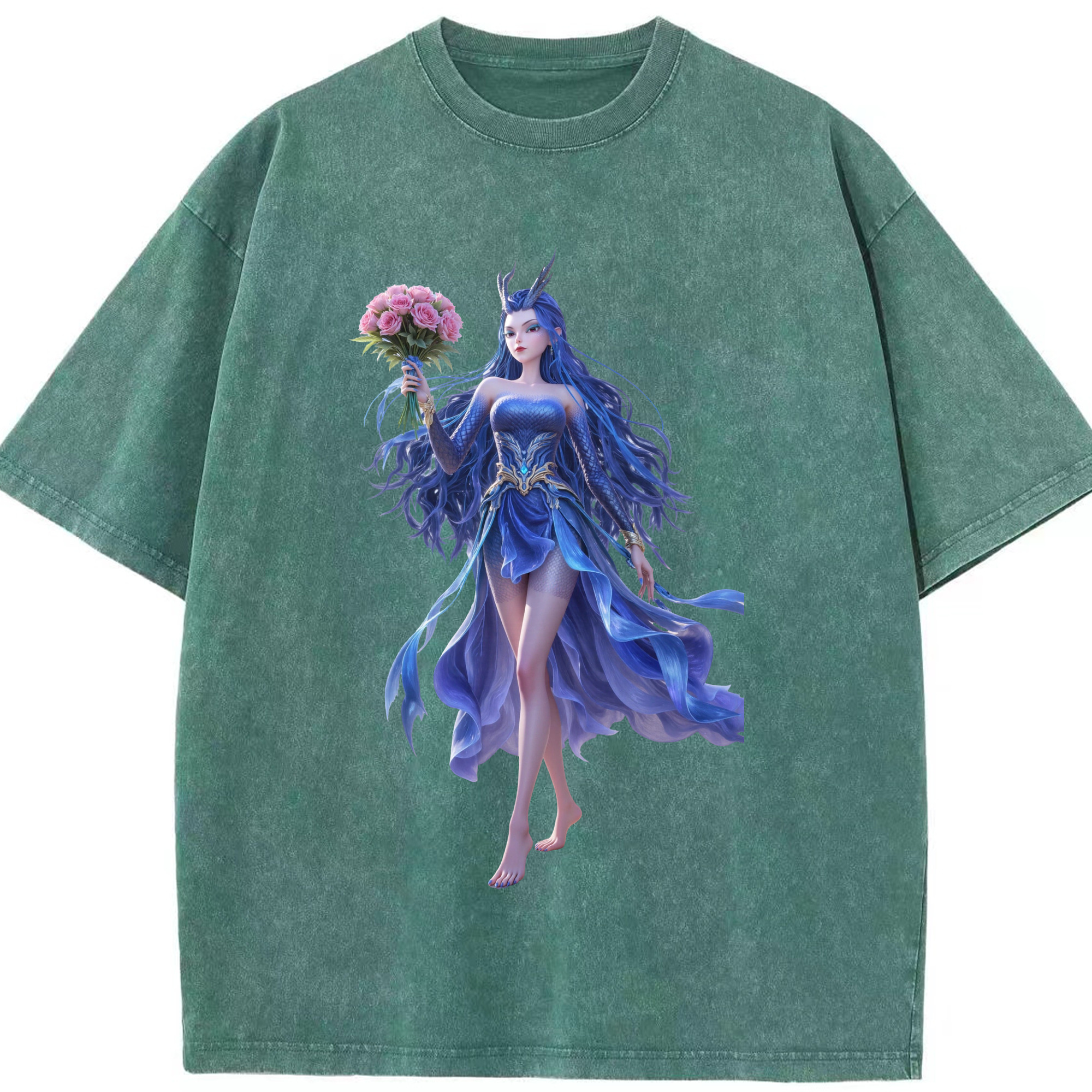 （画像用） Ne Zha 2 ナタ 魔童の大暴れ 綿100% ヴィンテージ風 半袖Tシャツ（フロントプリント）